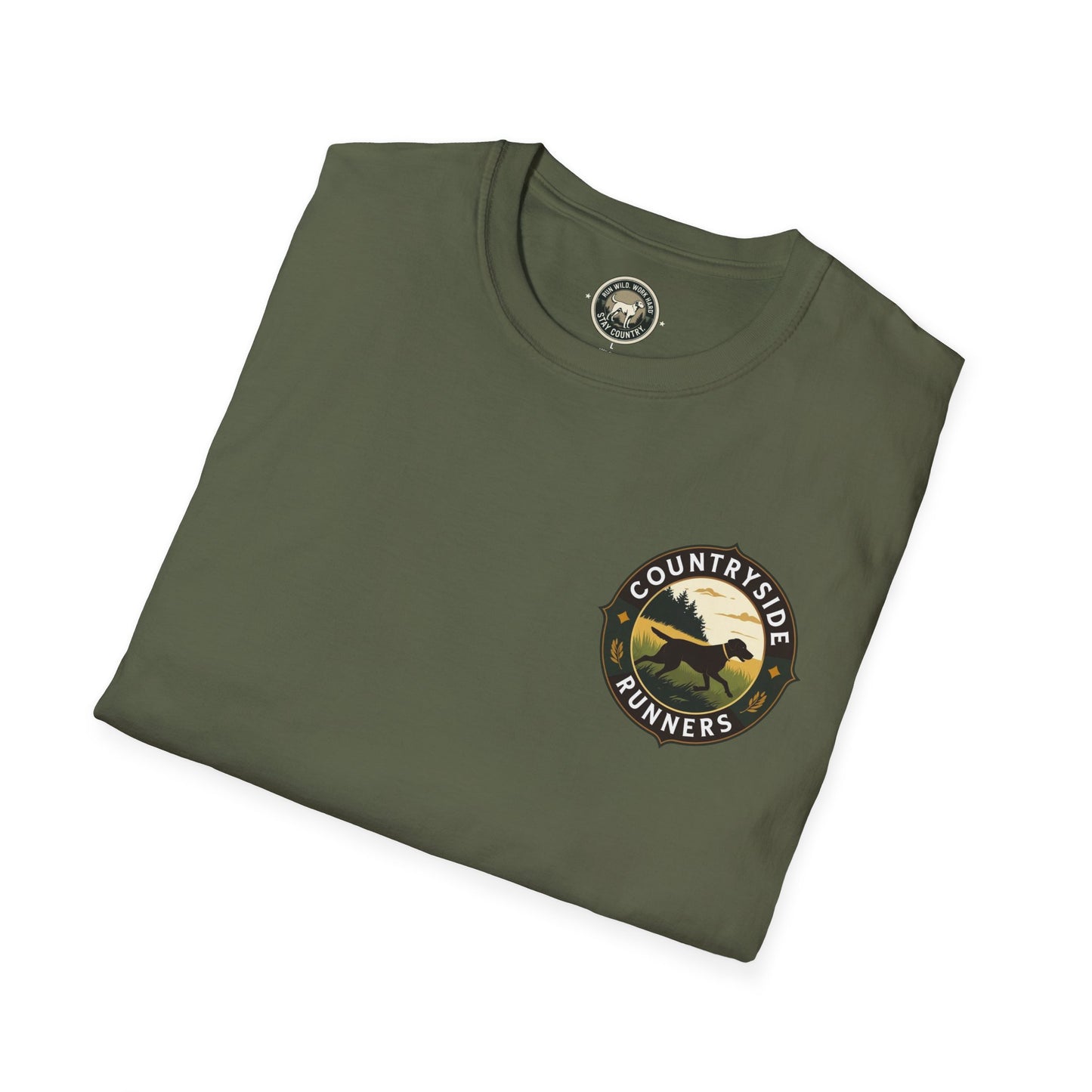 Countryside Runners Unisex Softstyle T-Shirt | Outdoor Adventure Tee, Nature Lover Shirt, Gift for Dog Owners, Running Apparel, Casual Wear