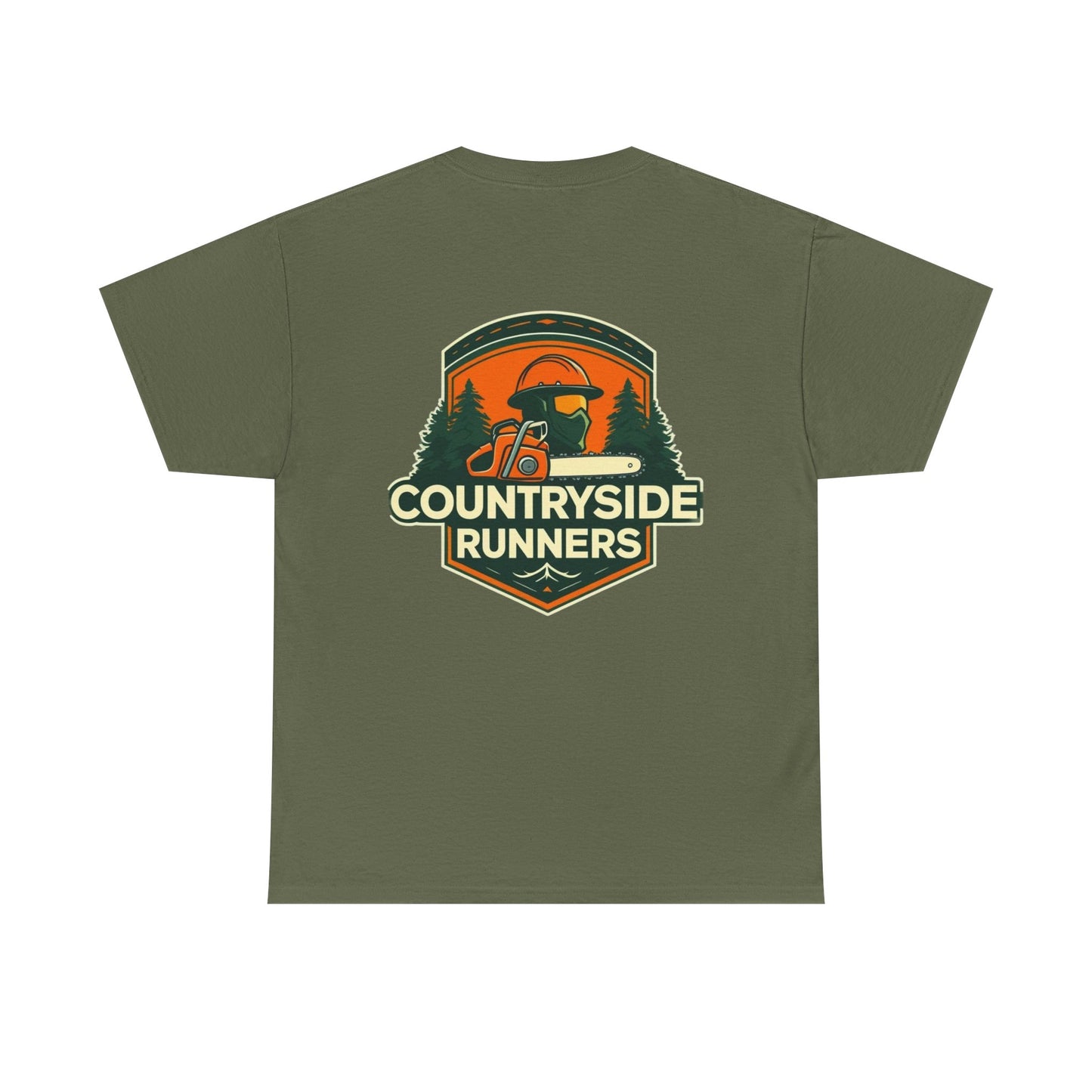 Blue collar line- Countryside Runners Unisex Heavy Cotton Tee, Casual Outdoor Shirt, Gift for Runners, Nature Lover Apparel, Unisex Tee for Adventures
