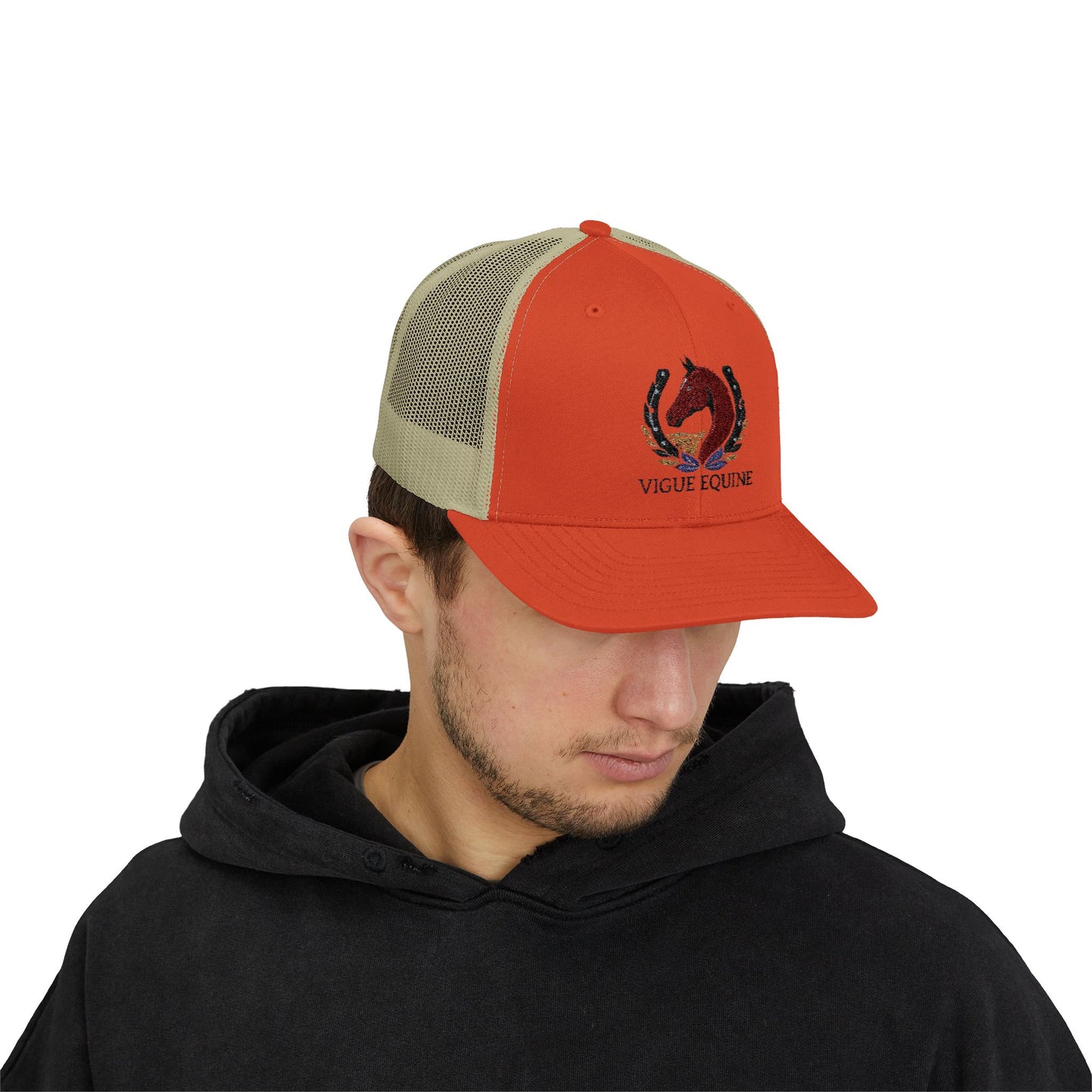 Vigue equine LLC Equestrian Snapback Trucker Cap, Adjustable Horse Rider Hat, Outdoor Sports Cap, Gift for Horse Lovers, Fun Western Style Headwear