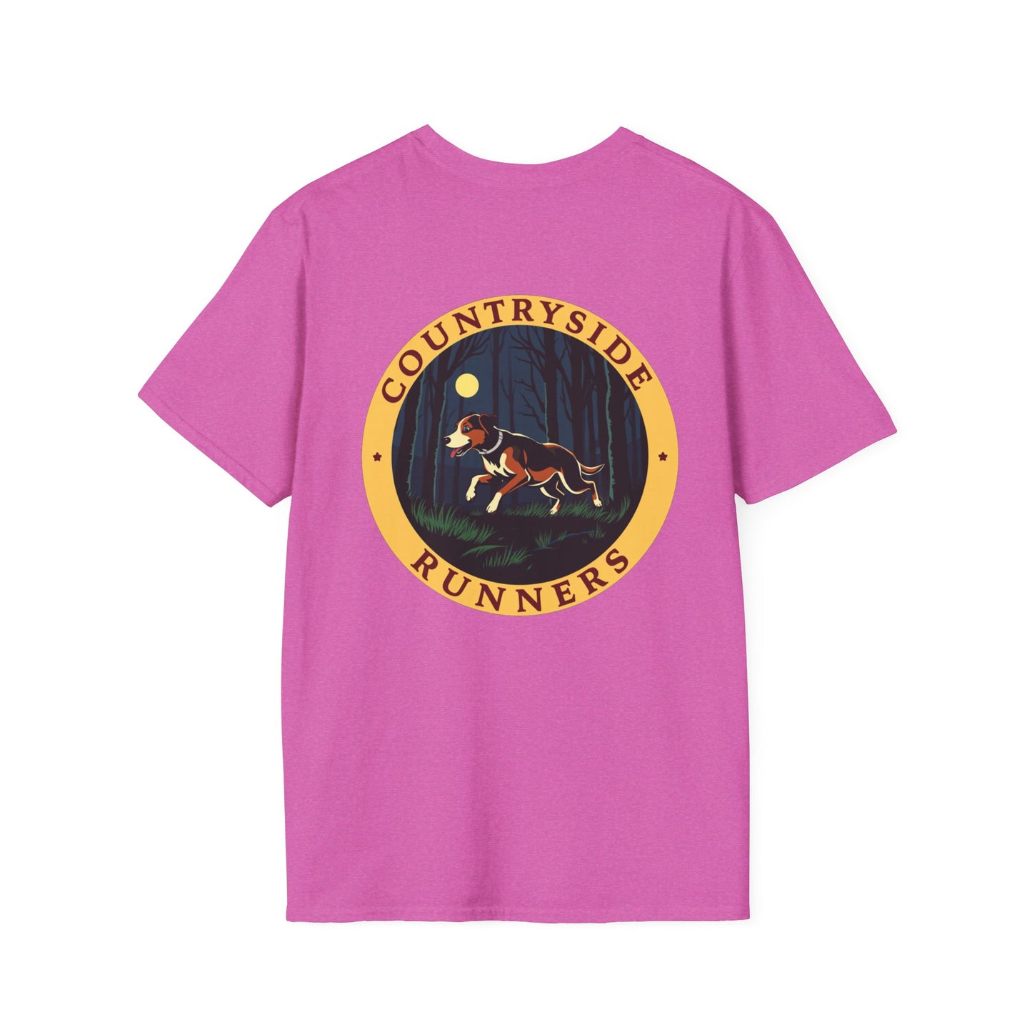 Countryside Runners Unisex Softstyle T-Shirt, Outdoor Tee, Dog Lovers Gift, Hunting Hound Apparel, Nature Themed Shirt, Animal Print T-Shirt