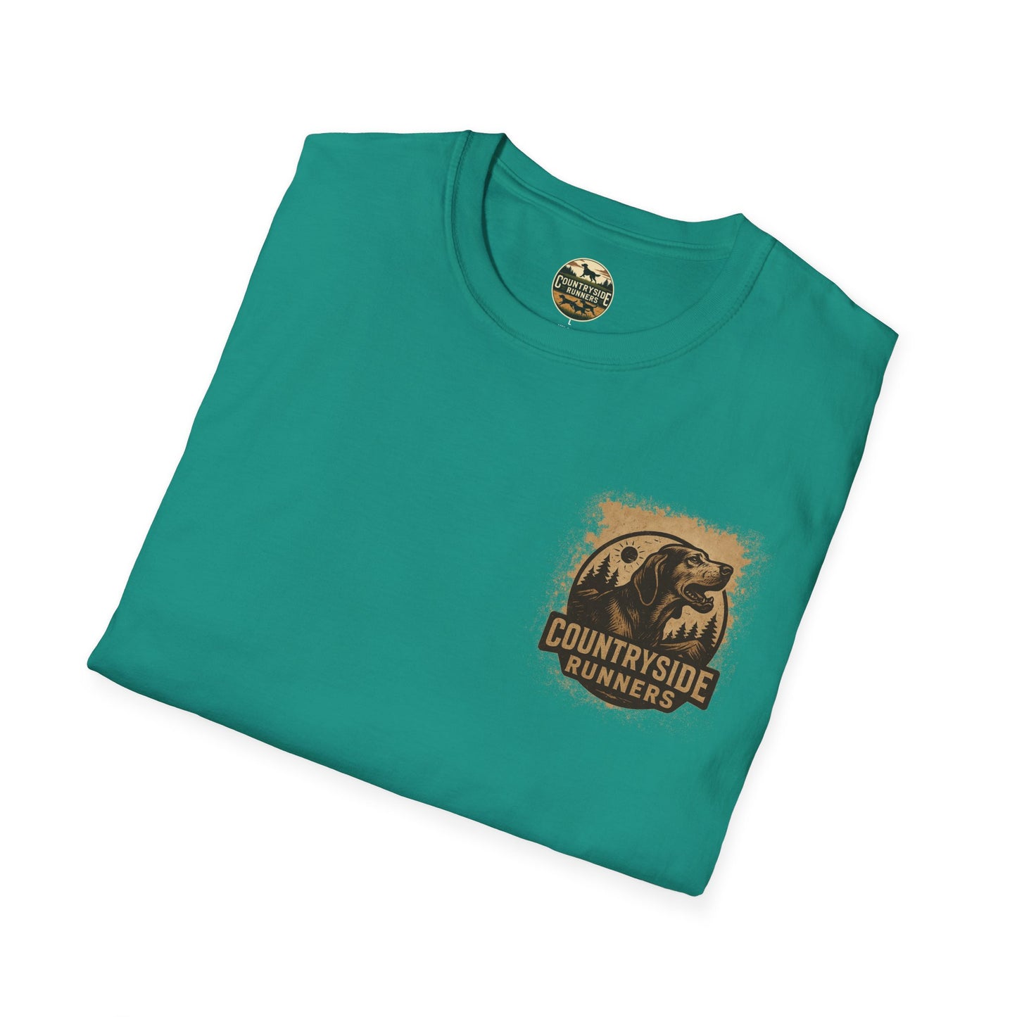 Countryside Runners T-Shirt | Unisex Graphic Tee for Dog Lovers | Nature Sports Shirt | Gift for Runners | Outdoor Adventure Apparel
