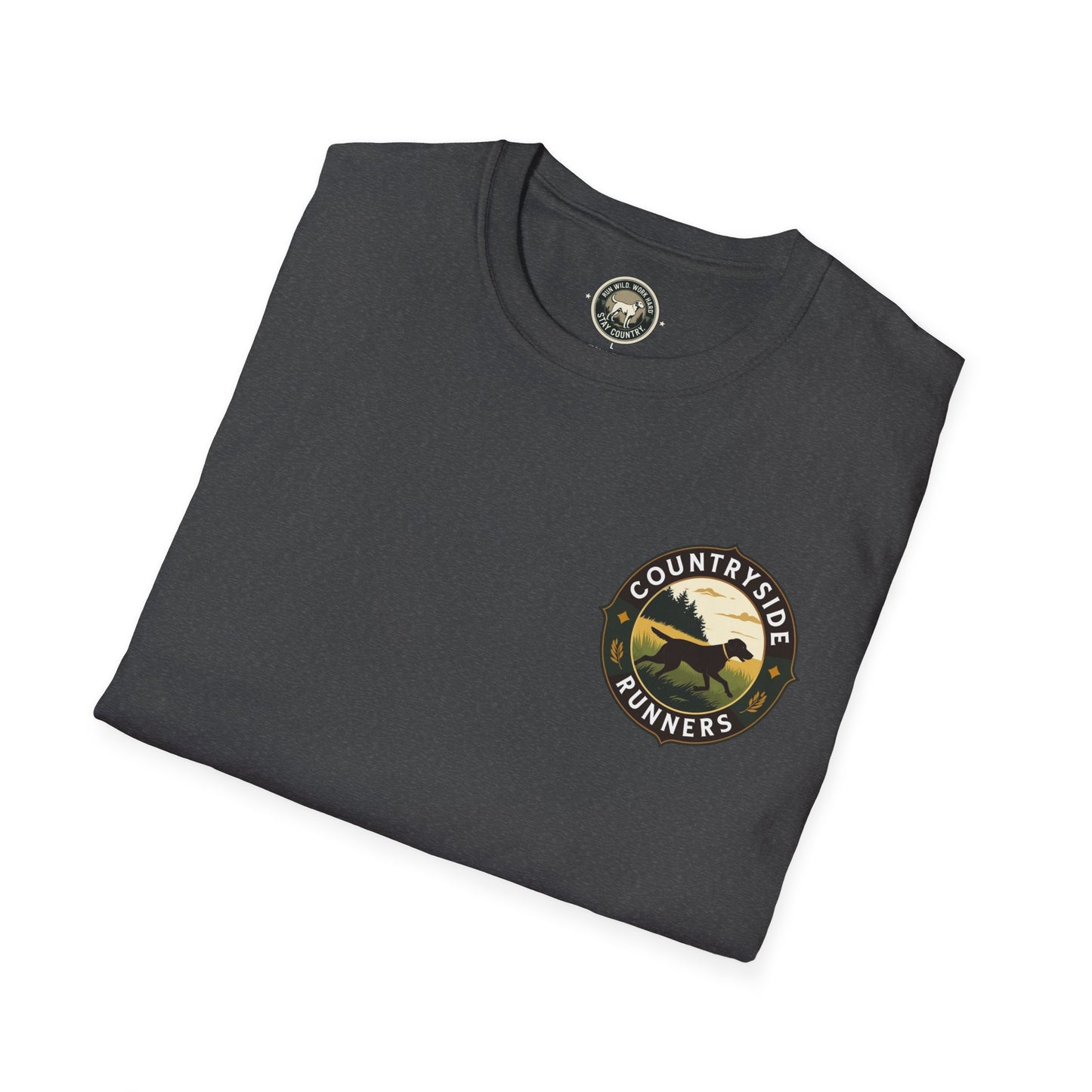 Countryside Runners Unisex Softstyle T-Shirt | Outdoor Adventure Tee, Nature Lover Shirt, Gift for Dog Owners, Running Apparel, Casual Wear