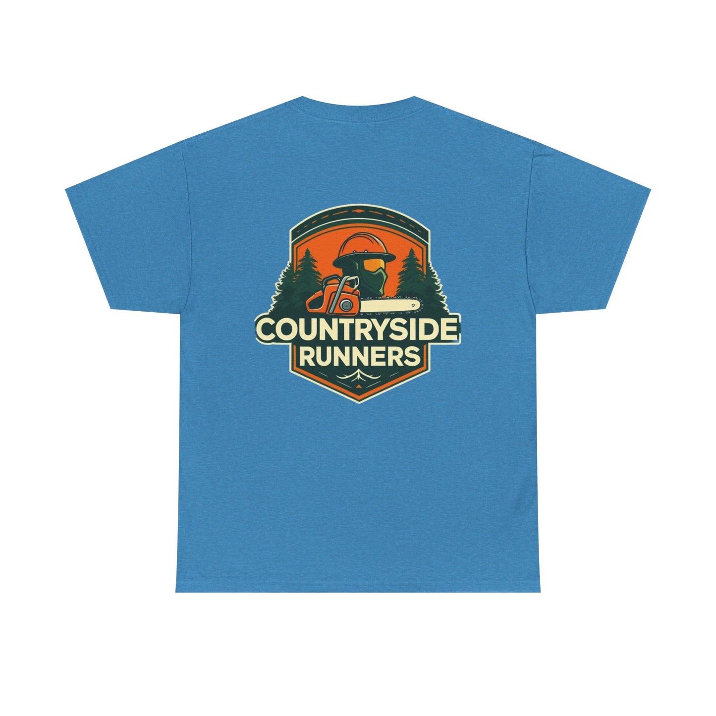 Blue collar line- Countryside Runners Unisex Heavy Cotton Tee, Casual Outdoor Shirt, Gift for Runners, Nature Lover Apparel, Unisex Tee for Adventures