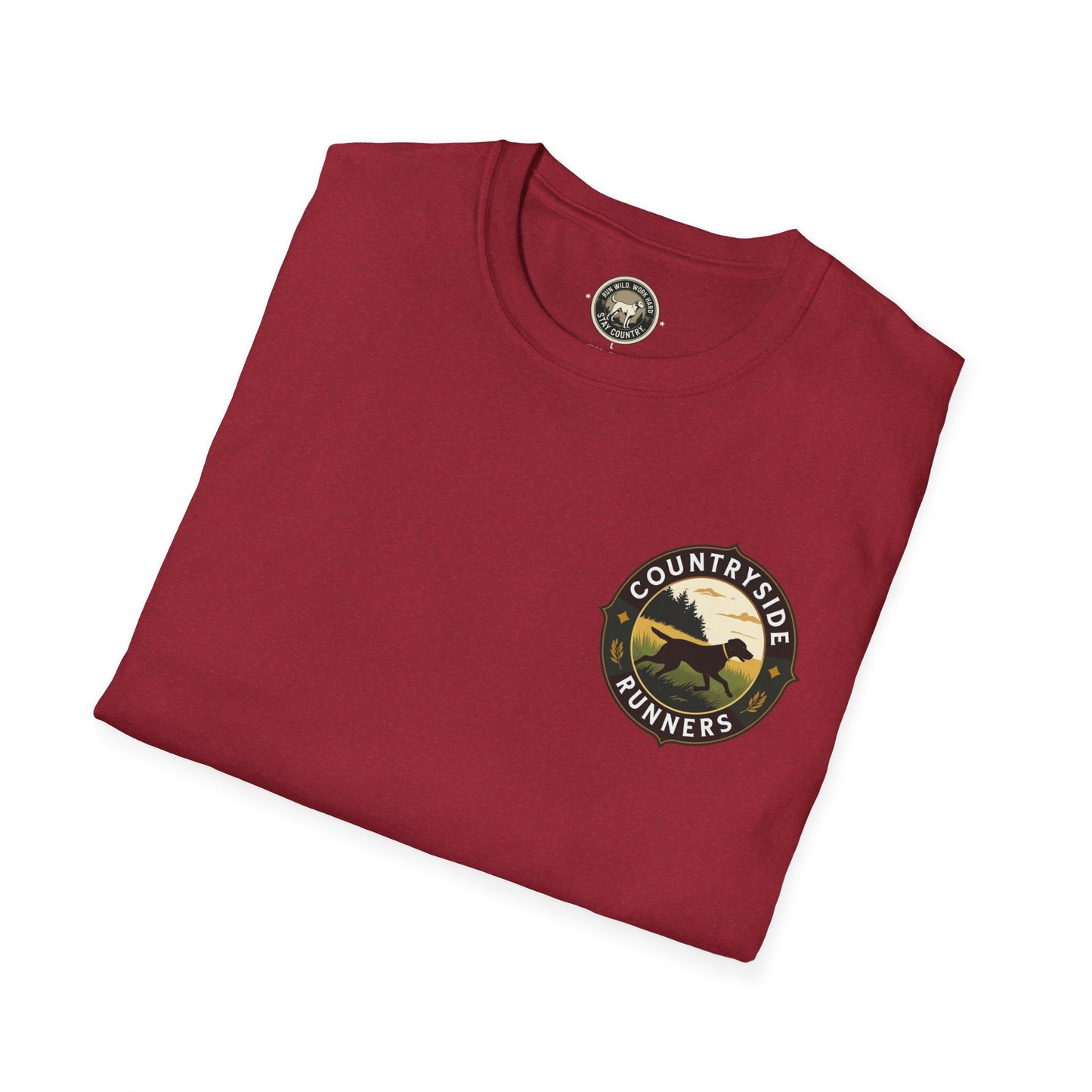 Countryside Runners Unisex Softstyle T-Shirt | Outdoor Adventure Tee, Nature Lover Shirt, Gift for Dog Owners, Running Apparel, Casual Wear