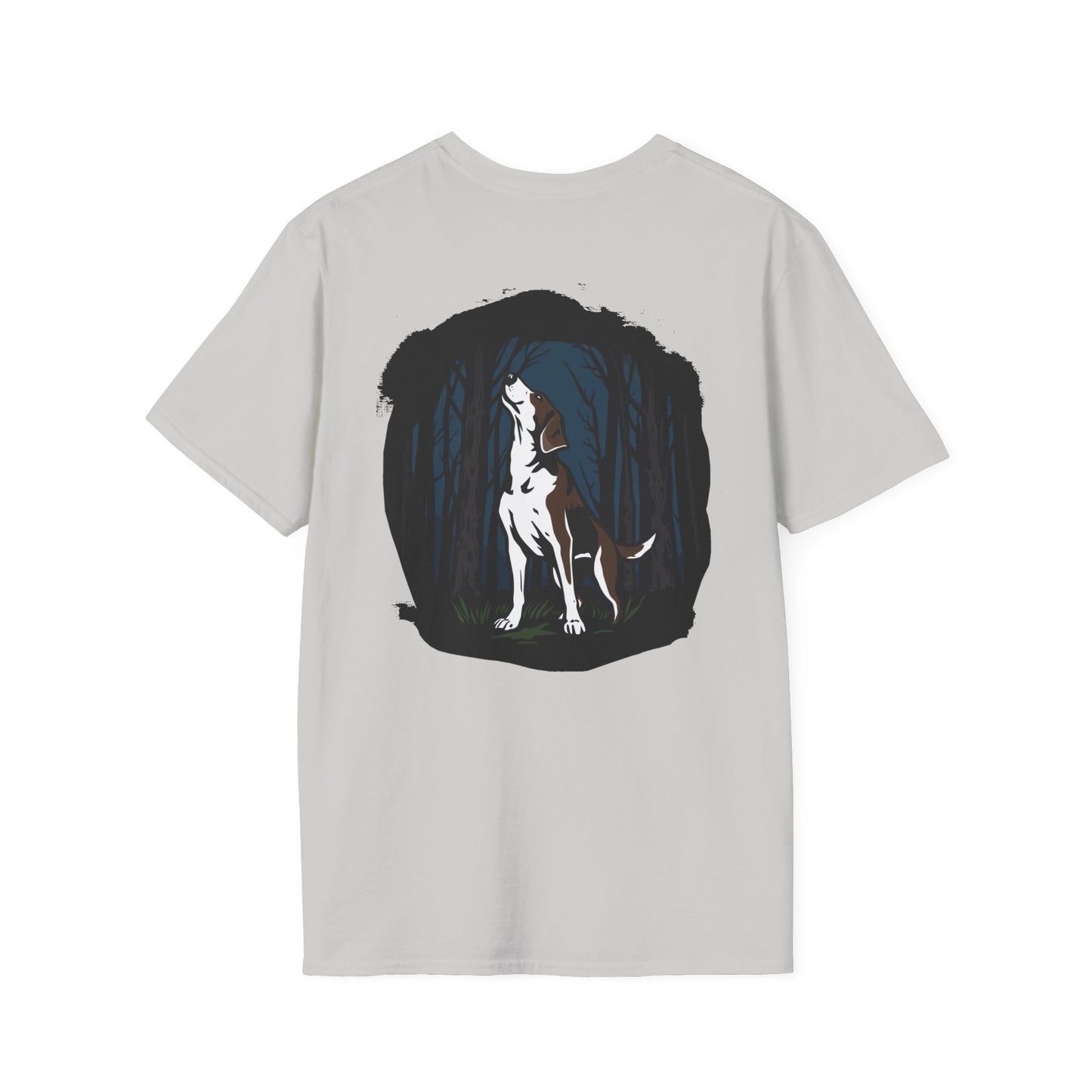 Dog Lover's Unisex Softstyle T-Shirt, Pet Fashion, Casual Wear, Birthday Gift, Animal Lover Apparel, Forest Dog Design