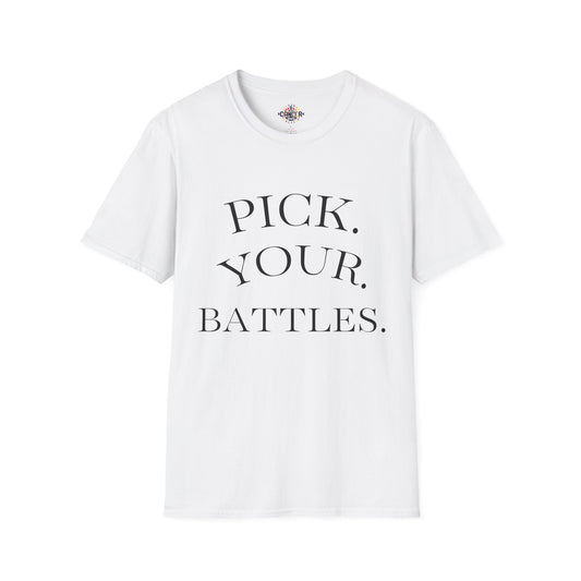 Pick Your Battles Cancer CountrySide Unisex Softstyle T-Shirt, Support Tee, Awareness Shirt, Gift Idea for Cancer Fighters, Inspirational Apparel