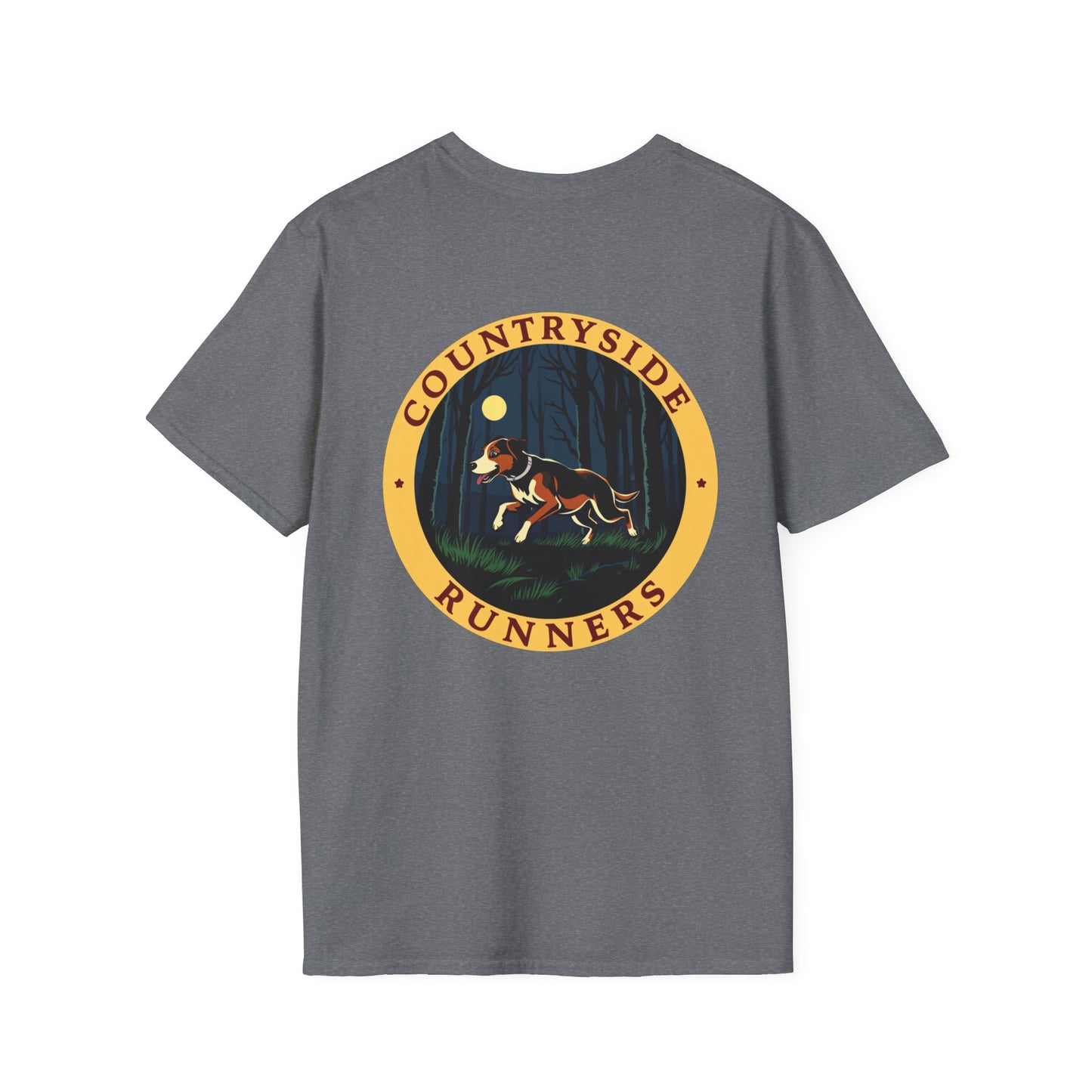 Countryside Runners Unisex Softstyle T-Shirt, Outdoor Tee, Dog Lovers Gift, Hunting Hound Apparel, Nature Themed Shirt, Animal Print T-Shirt