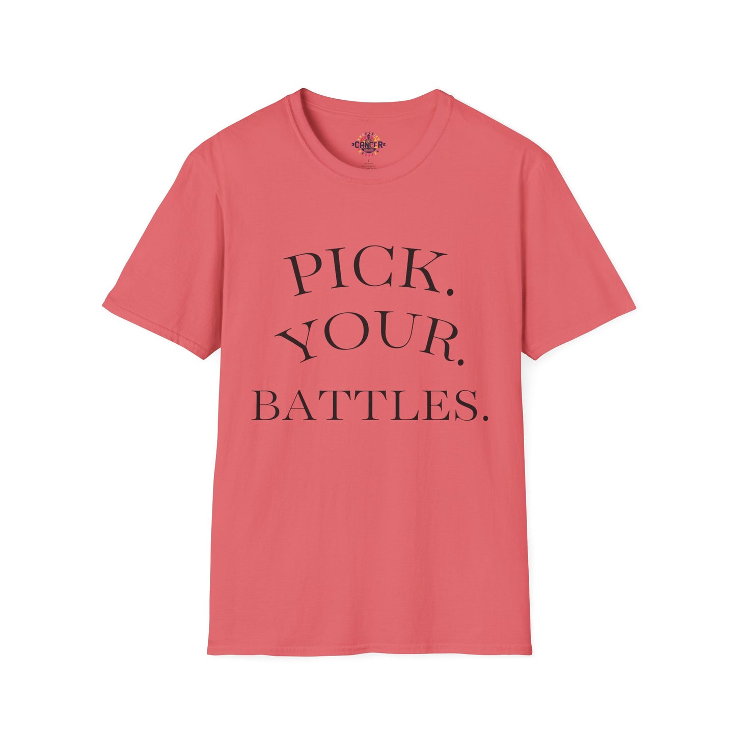 Pick Your Battles Cancer CountrySide Unisex Softstyle T-Shirt, Support Tee, Awareness Shirt, Gift Idea for Cancer Fighters, Inspirational Apparel