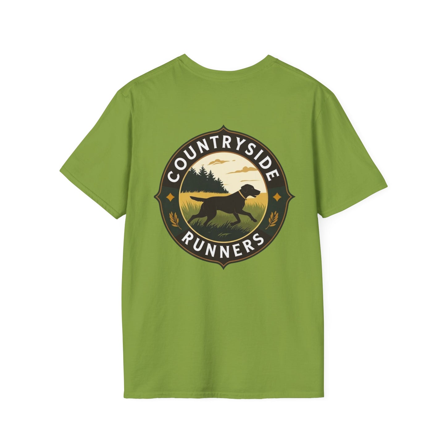 Countryside Runners Unisex Softstyle T-Shirt - Perfect for Dog Lovers, Runners, Outdoor Adventures, Gifts, Casual Wear