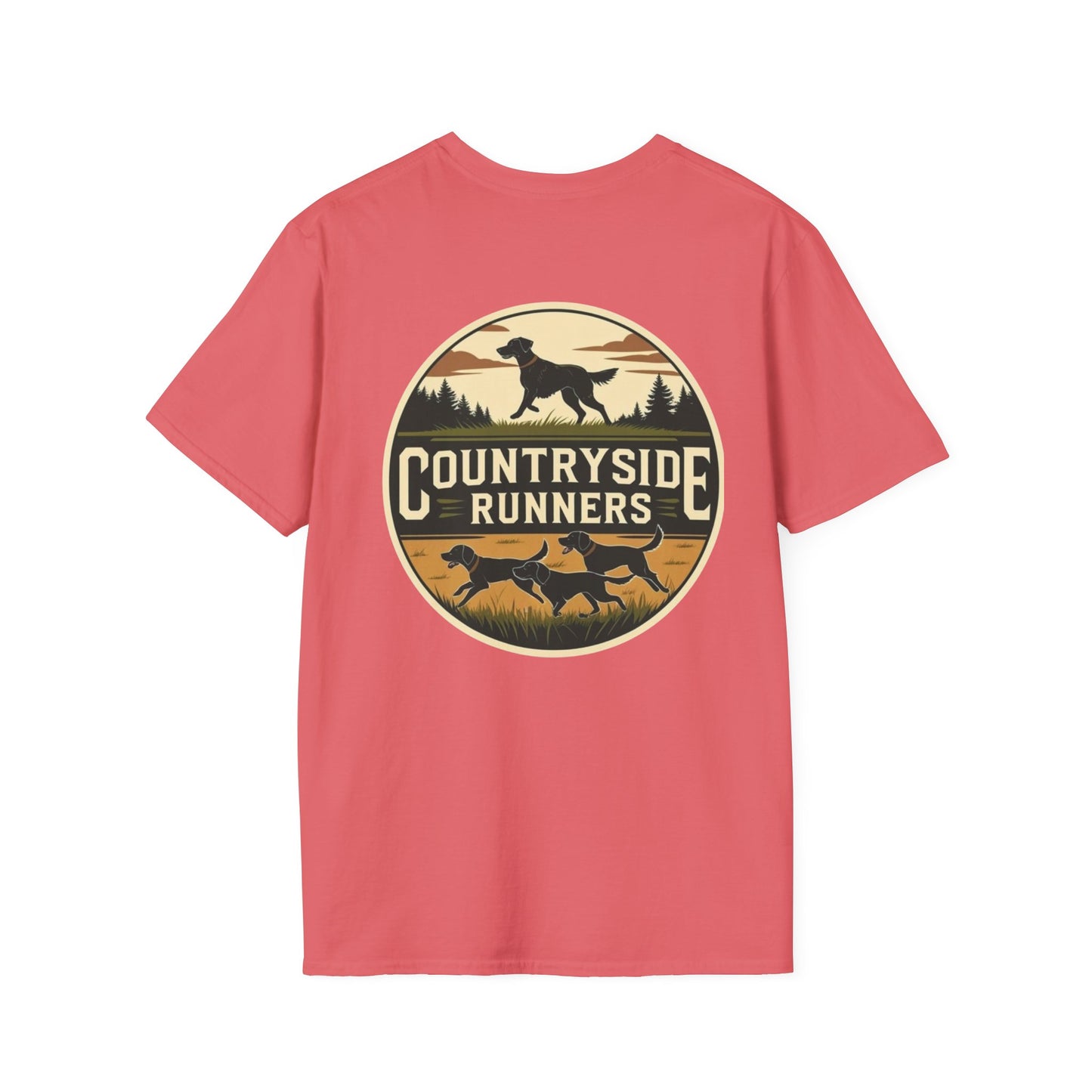 Countryside Runners T-Shirt | Unisex Graphic Tee for Dog Lovers | Nature Sports Shirt | Gift for Runners | Outdoor Adventure Apparel