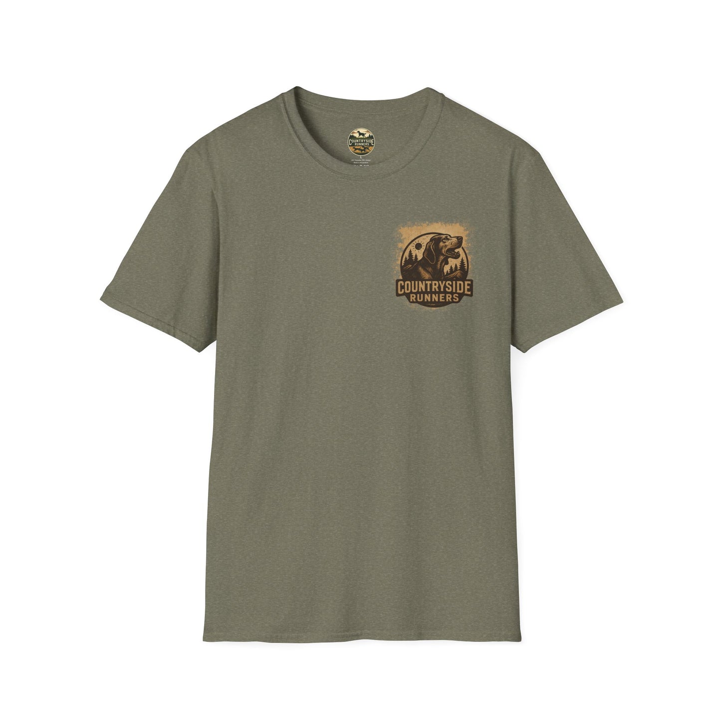 Countryside Runners T-Shirt | Unisex Graphic Tee for Dog Lovers | Nature Sports Shirt | Gift for Runners | Outdoor Adventure Apparel