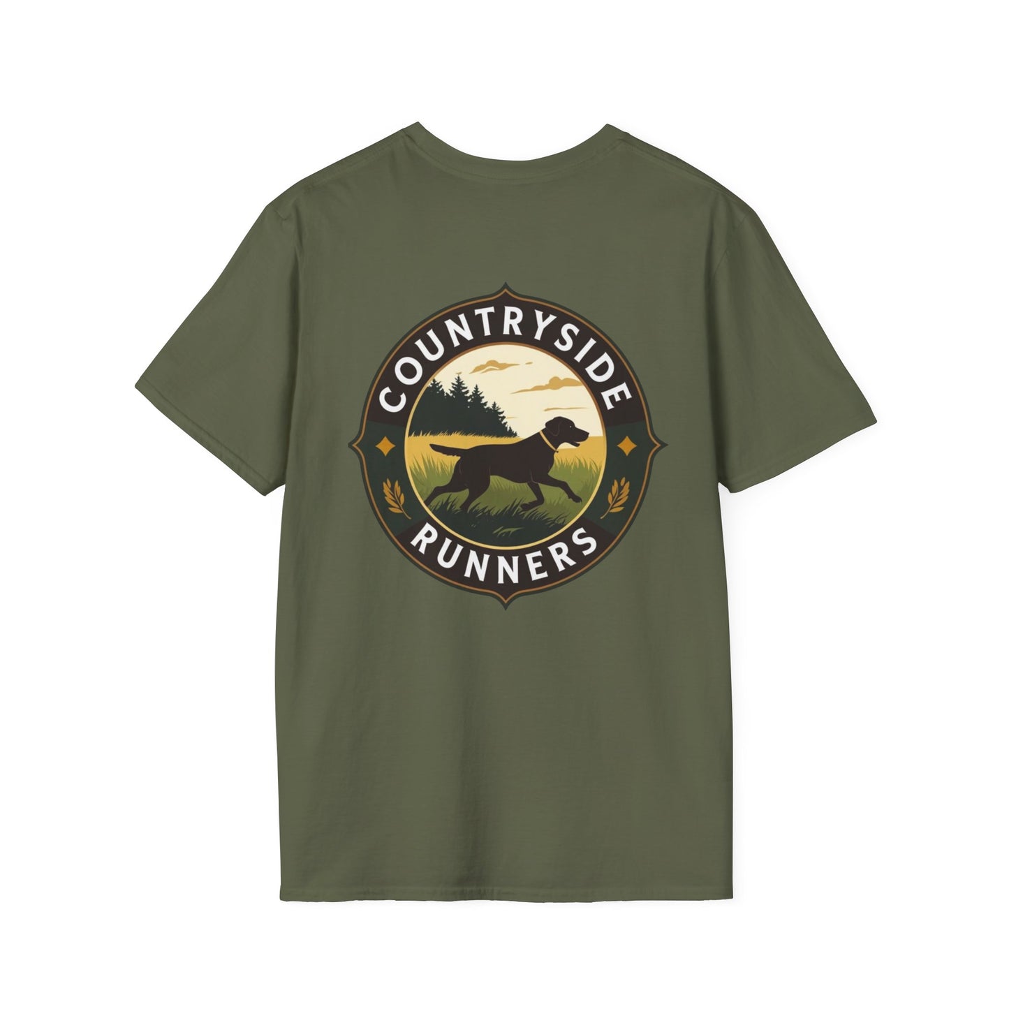 Countryside Runners Unisex Softstyle T-Shirt - Perfect for Dog Lovers, Runners, Outdoor Adventures, Gifts, Casual Wear