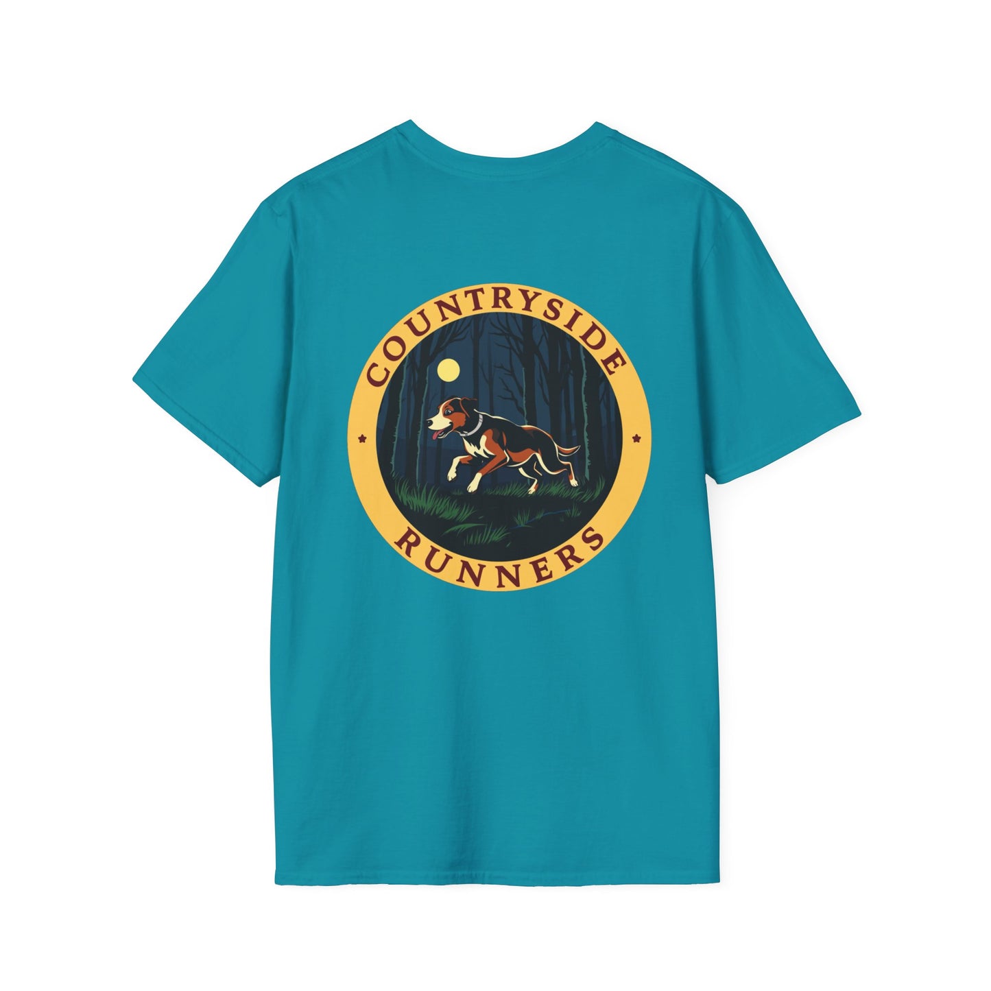 Countryside Runners Unisex Softstyle T-Shirt, Outdoor Tee, Dog Lovers Gift, Hunting Hound Apparel, Nature Themed Shirt, Animal Print T-Shirt