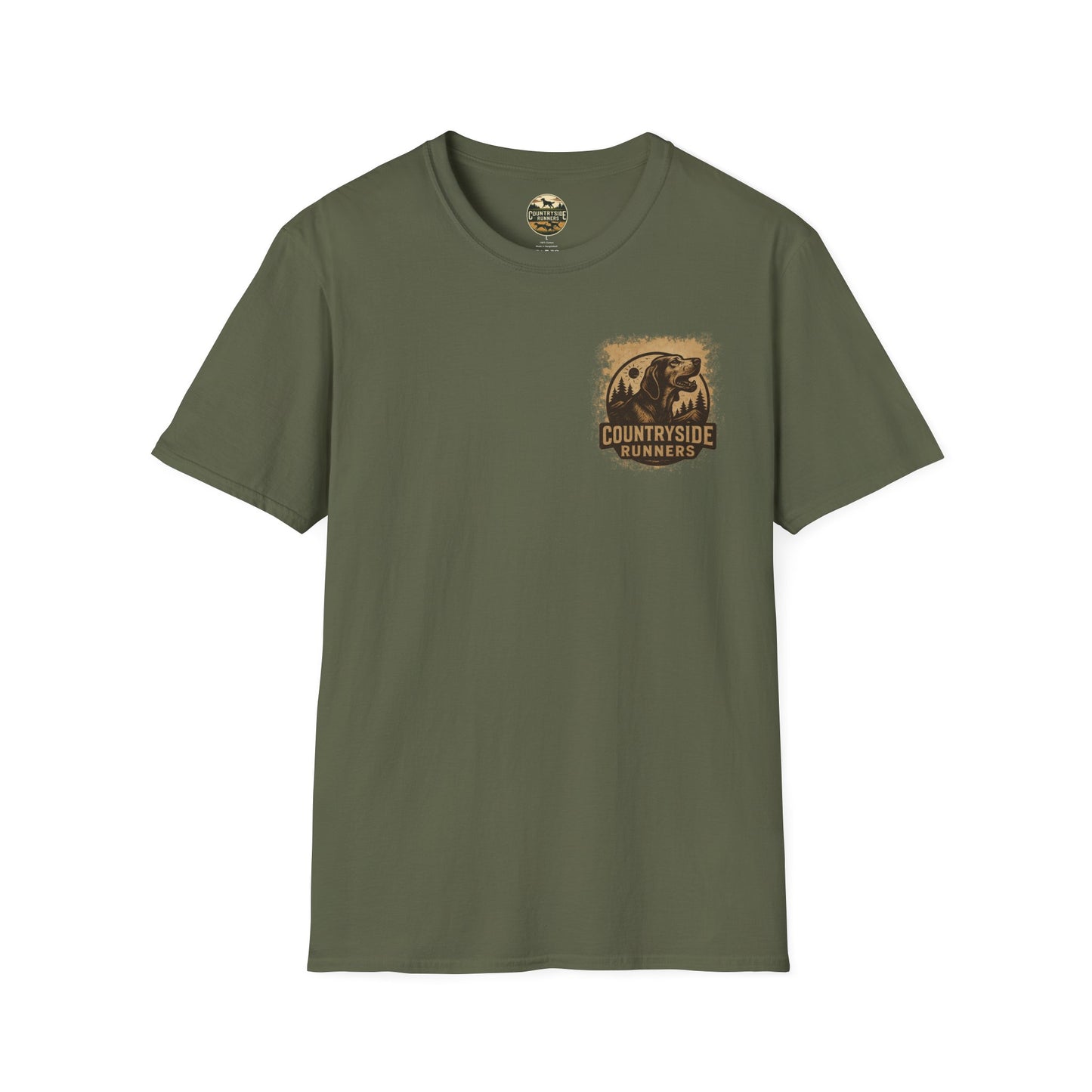 Countryside Runners T-Shirt | Unisex Graphic Tee for Dog Lovers | Nature Sports Shirt | Gift for Runners | Outdoor Adventure Apparel
