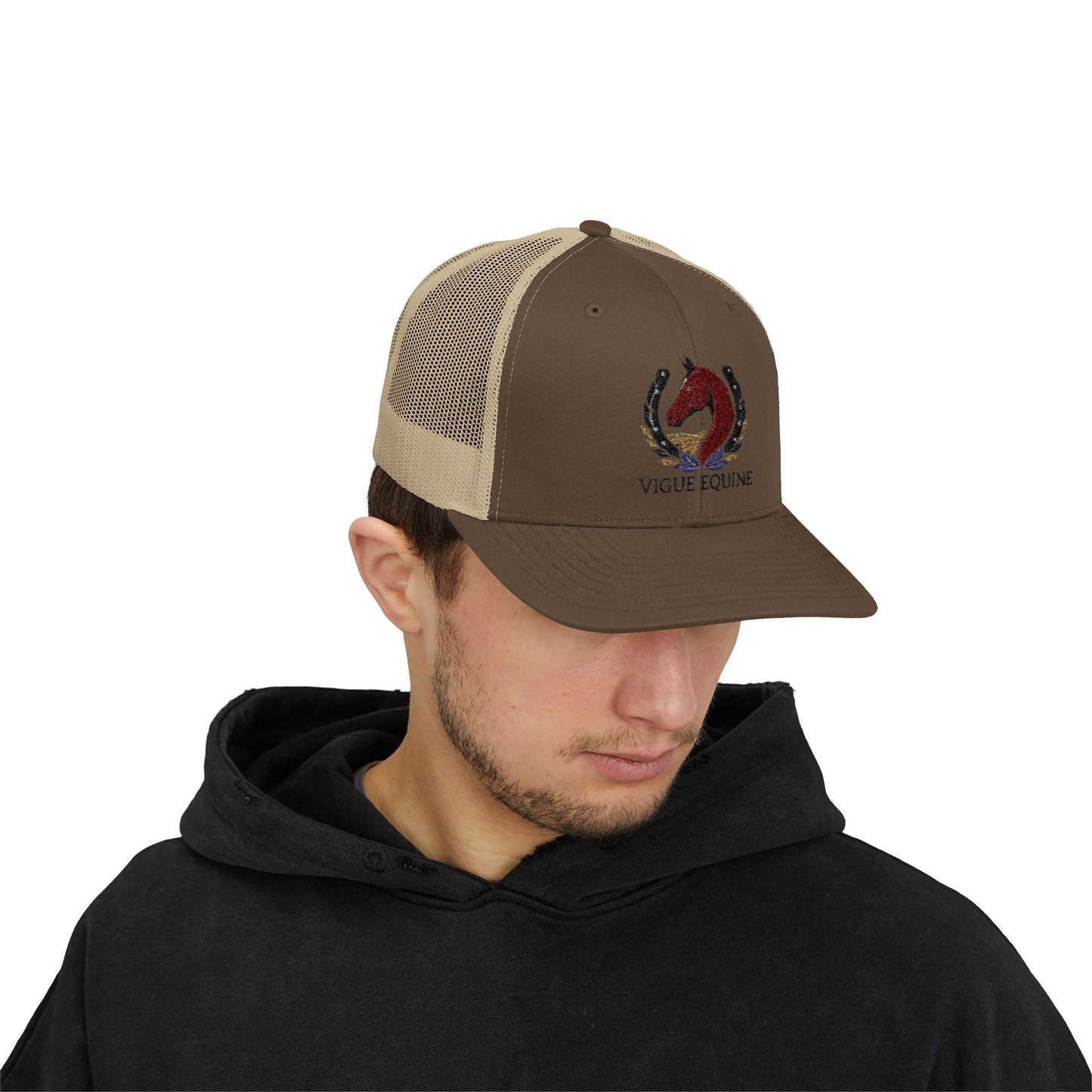 Vigue equine LLC Equestrian Snapback Trucker Cap, Adjustable Horse Rider Hat, Outdoor Sports Cap, Gift for Horse Lovers, Fun Western Style Headwear