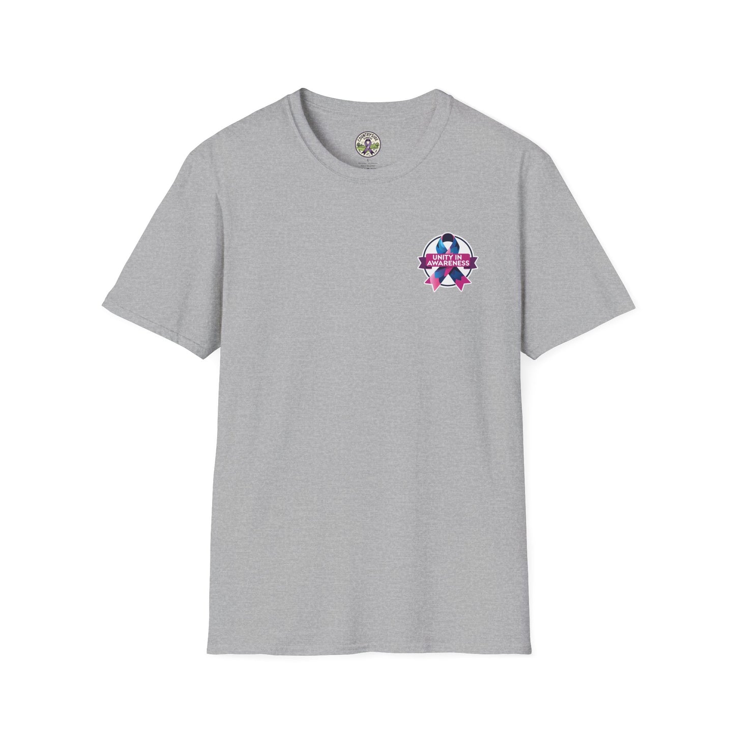 Countryside Runners Awareness T-Shirt, Unisex Softstyle Tee, Running Gear, Fundraiser Apparel, Purple Ribbon Support, Fitness Fashion
