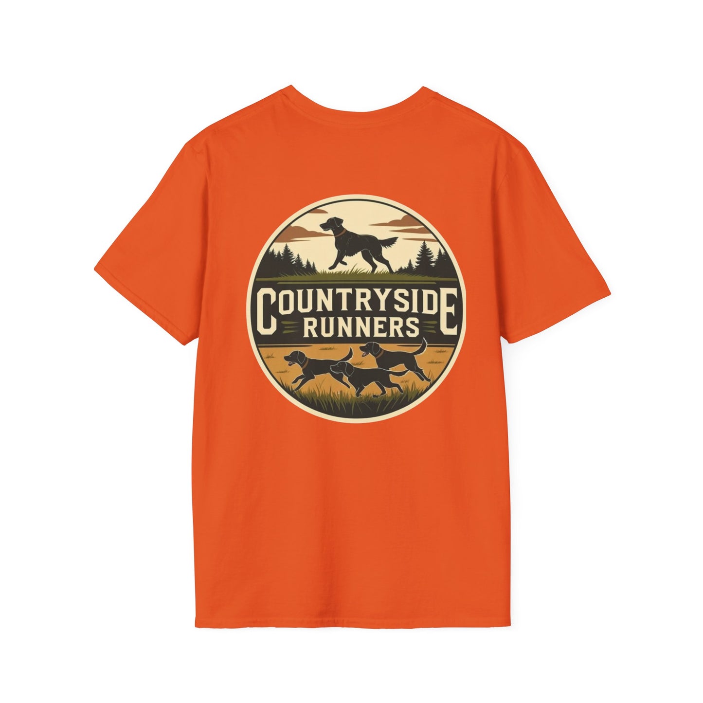 Countryside Runners T-Shirt | Unisex Graphic Tee for Dog Lovers | Nature Sports Shirt | Gift for Runners | Outdoor Adventure Apparel