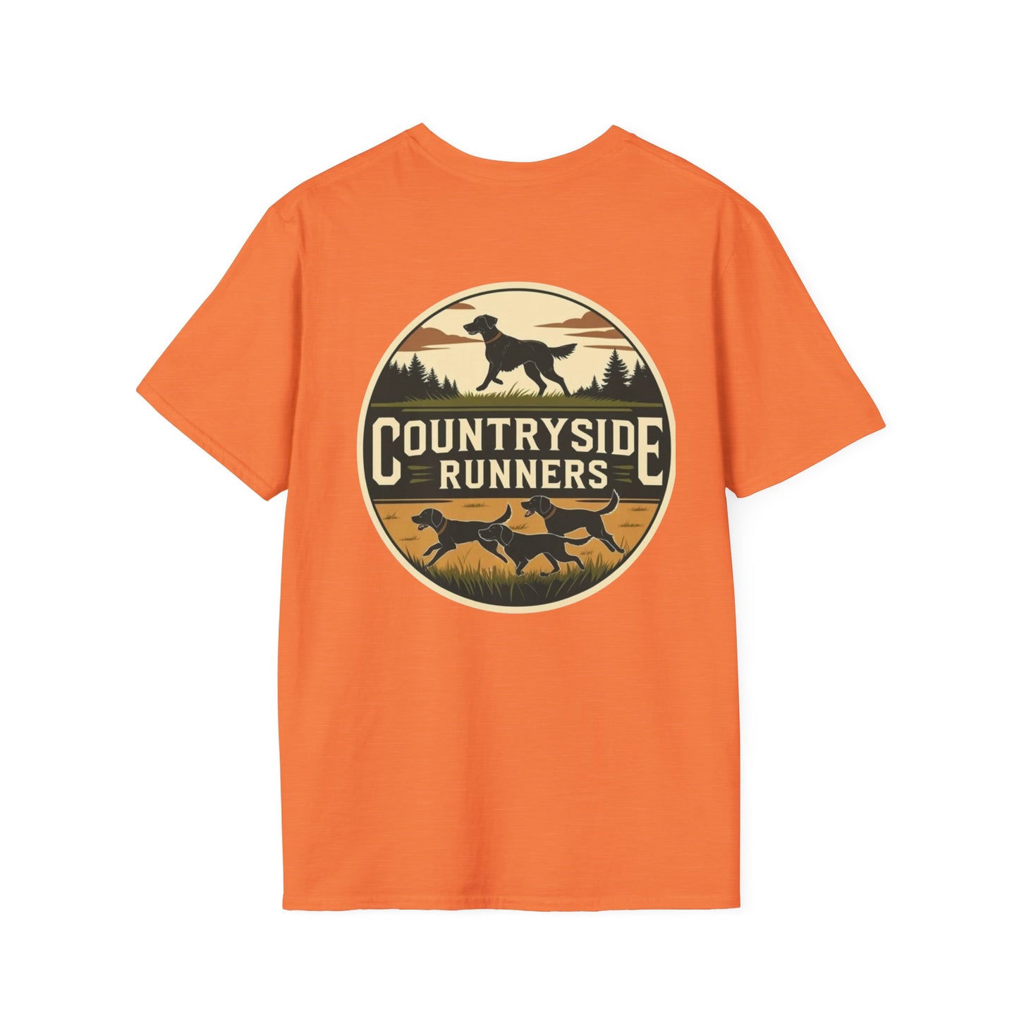 Countryside Runners T-Shirt | Unisex Graphic Tee for Dog Lovers | Nature Sports Shirt | Gift for Runners | Outdoor Adventure Apparel