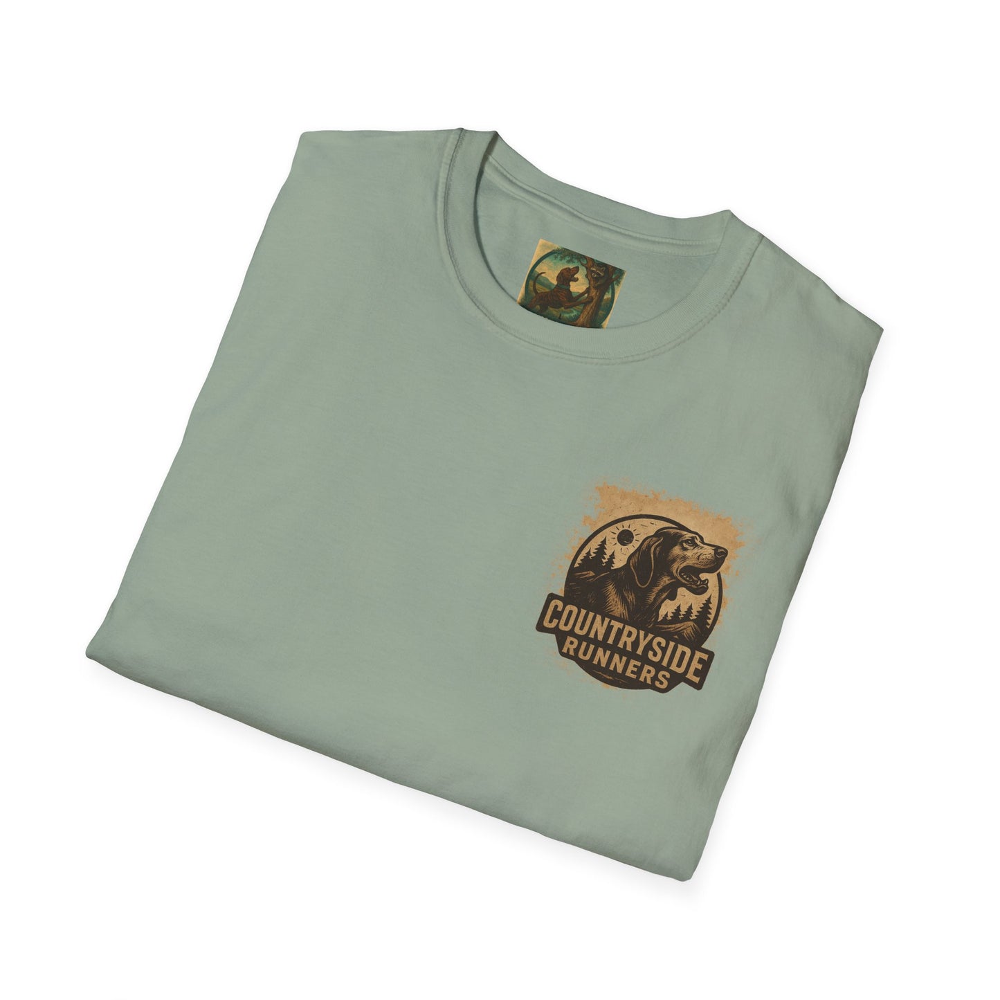 Countryside Runners treed plott hound T-Shirt, Unisex Dog Lover Tee, Softstyle Graphic Shirt, Gifts for Pet Owners, Outdoor Enthusiasts Apparel