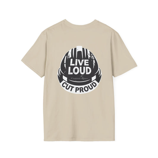 Blue Collar Built Unisex Softstyle T-Shirt - Live Loud Cut Proud Design