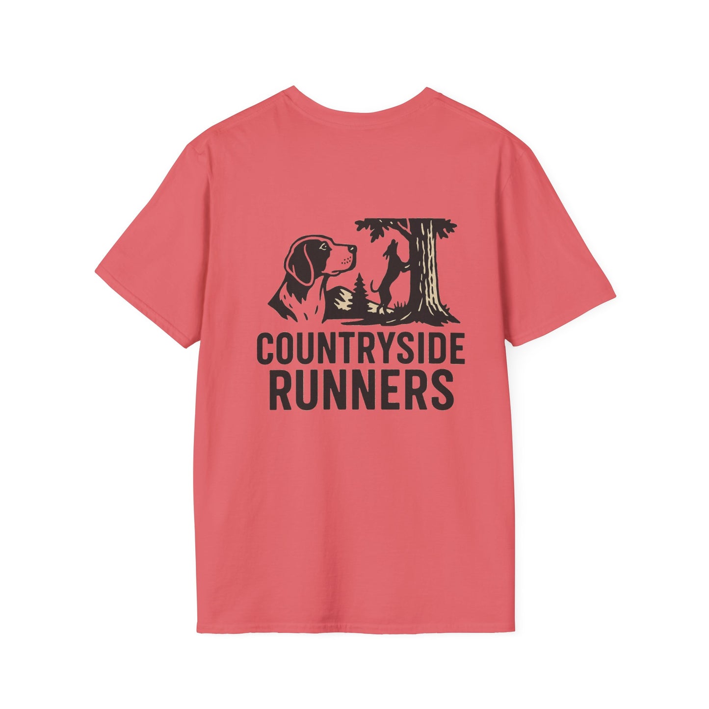 Countryside Runners Unisex Softstyle T-Shirt | Dog Lover Gift, Outdoor Activity Tee, Casual Wear, Pet Enthusiast Shirt, Nature Lover Apparel