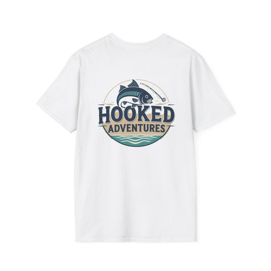 Adventure-Themed Unisex Softstyle T-Shirt, Fishing Tee, Outdoor Enthusiasts, Gift for Him, Nature Lover's Apparel