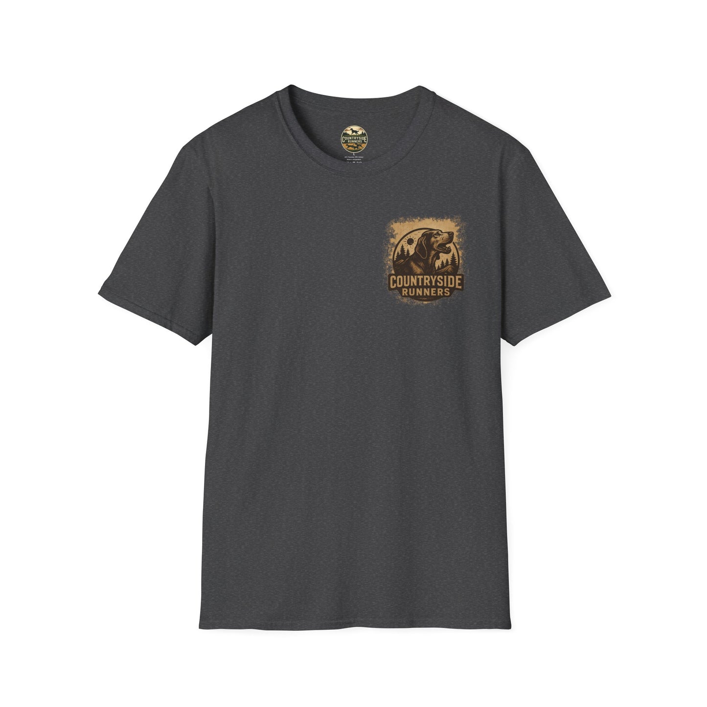 Countryside Runners T-Shirt | Unisex Graphic Tee for Dog Lovers | Nature Sports Shirt | Gift for Runners | Outdoor Adventure Apparel